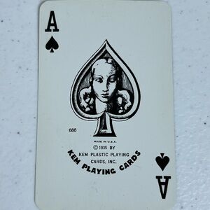 VTG 1988 KEM Deck Playing Cards Geometric Design 688 Black 1935